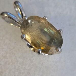 Elegant Silver and Yellow Sapphire Pendant